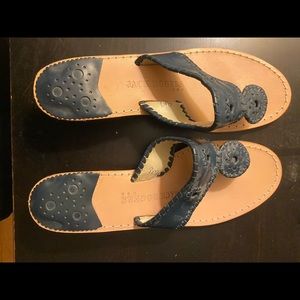 Jack Rogers Navy Blue Wedge Sandals - Size 9